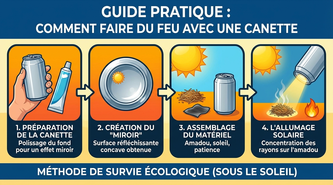 Comment faire du feu avec une canette : guide pratique 1 Étapes pour faire du feu