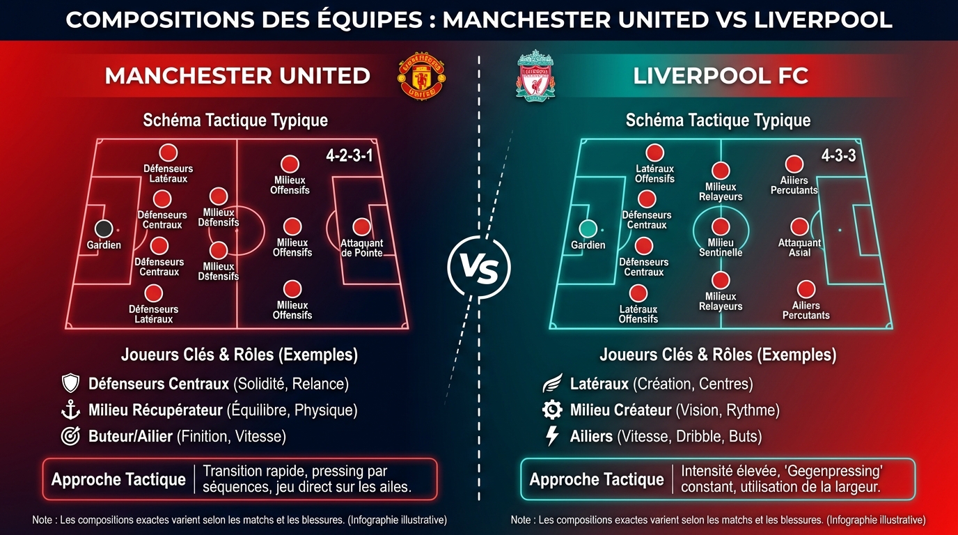 Manchester united et liverpool : compositions des équipes 1 Compositions officielles