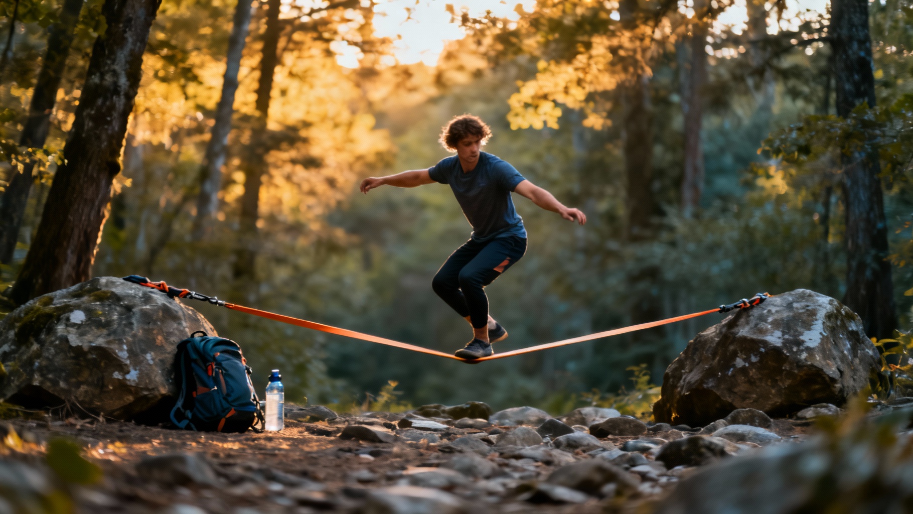 Slackline sans arbre : Guide complet pour débuter