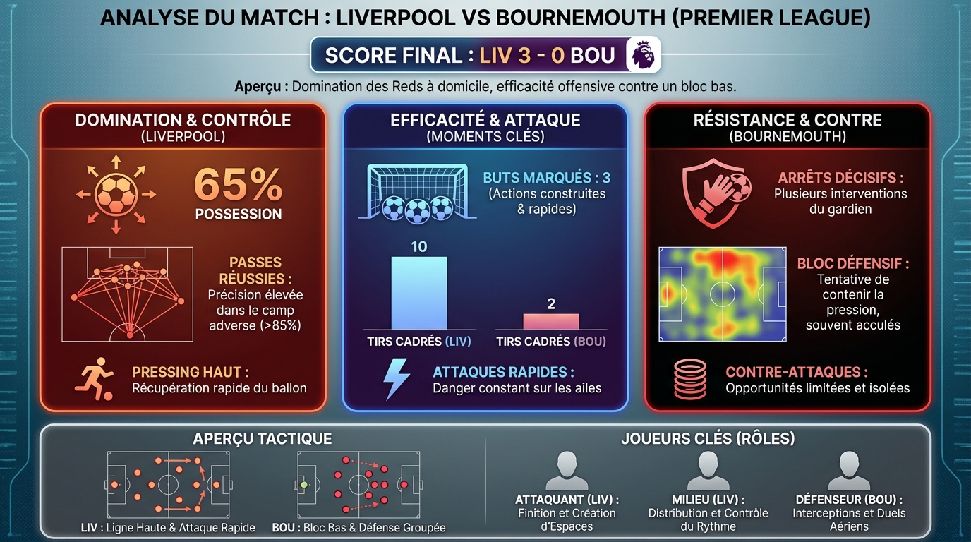 Analyse du match liverpool contre bournemouth en premier league 1 Analyse des performances
