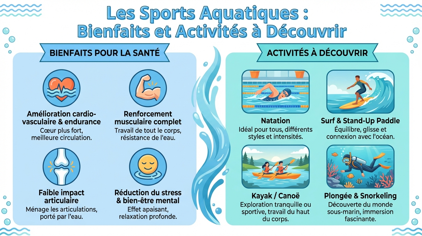 Les sports aquatiques : bienfaits et activités à découvrir 1 Activités aquatiques populaires