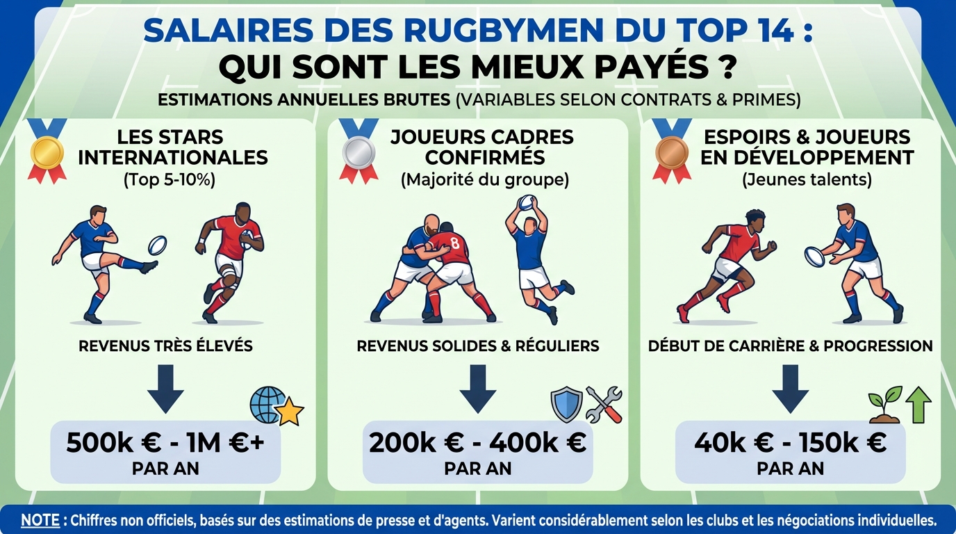 Salaire des rugbymen du top 14 : qui gagne le plus ? 1 Analyse par poste