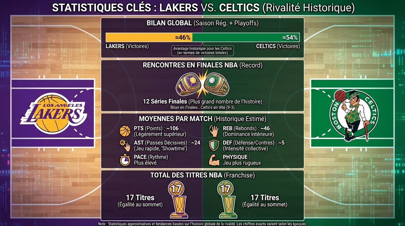 Statistiques de match des lakers contre les celtics 1 Statistiques des derniers matchs